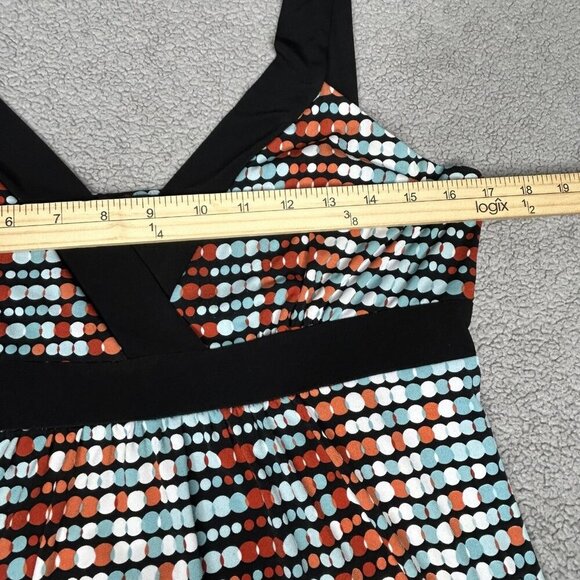 Tempted Hearts Babydoll Top Womens XL Abstract Polka Dot Tie Back Empire Y2K - Picture 8 of 11